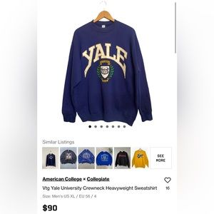 Rare Vintage Distressed Yale Crewneck